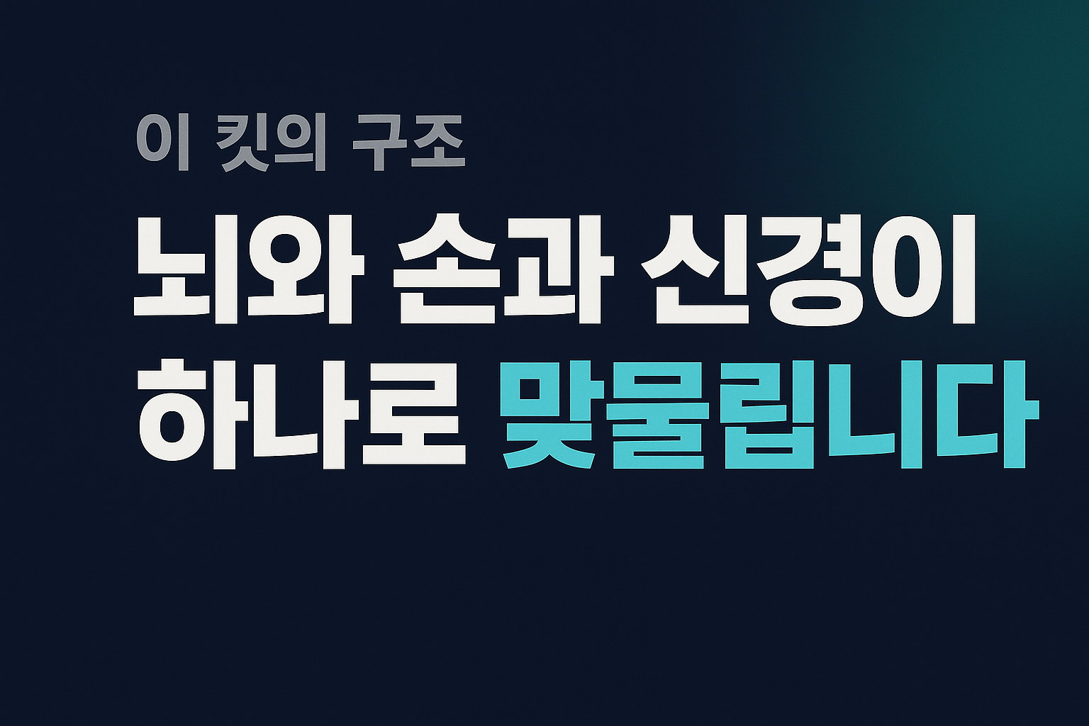 뇌와 손과 신경이 하나로 맞물립니다